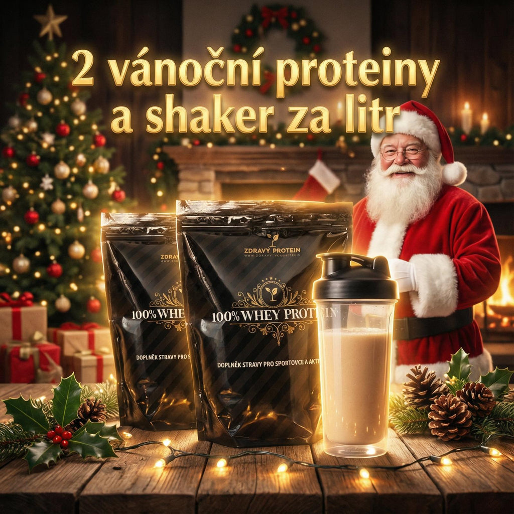 2 dárky ZDARMA: 2 Luxusní vánoční proteiny a shaker